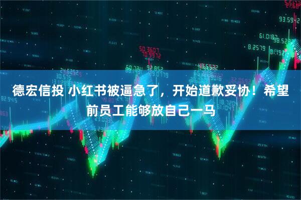 德宏信投 小红书被逼急了，开始道歉妥协！希望前员工能够放自己一马